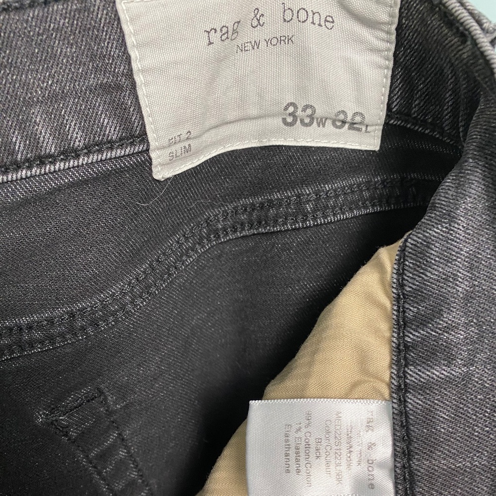 rag & bone Men's Fit 2 Black Jeans